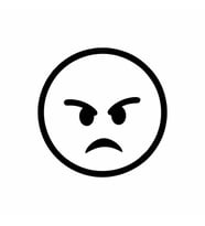 Kızgın Emoji Araba Sticker siyah 15x15 CM (Siyah)