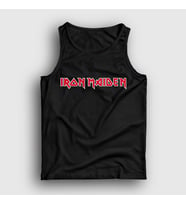 Presmono Unisex Sarı Logo Iron Maiden Atlet 86458tt (Siyah)