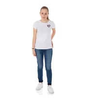 Toontoy  Kız Çocuk T-Shirt Kalp Nakışlı (Beyaz)