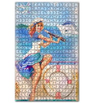 Cakapuzzle Çekici Denizci Kadın Resm Görseli Puzzle Yapboz MDF (Ahşap) (500 Parça)