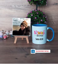 Biyoloji Öğretmeni Fotoğraflı Dekoratif Taş, Kupa Bardak Beyaz Hediye (Model 4)