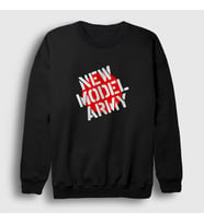 Presmono Unisex Beyaz Logo Rock New Model Army Sweatshirt 485651tt (Siyah)