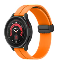 Sneezy Huawei Watch GT4 46mm İle Uyumlu 22mm Coastal Magnet Tokalı Silikon Kordon (Turuncu)