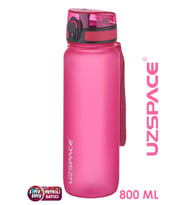 Uzspace  800 ml -Yeni Ebat-Boy 25 cm-Tritan Su Matarası Bpa Koku Sızdırma Yok -3053a (Pembe)