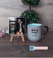 Acil Tıp Teknisyeni Fotoğraflı Dekoratif Taş, Kupa Bardak Beyaz Hediye (Model 10)
