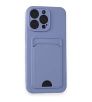 IPHONE 15 PRO UYUMLU KELVİN KARTVİZİTLİ SİLİKON KILIF (Lila)