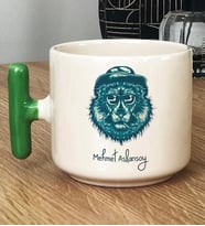 Kişiye Özel Cool Aslan Hediye T Kupa Bardak Aslan Baskılı (Yeşil)
