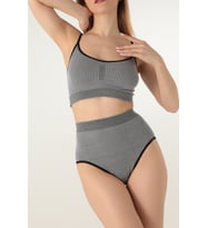 Gigotto Seamless Desenli Soft Büstiyer (Gri)