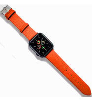 Uyumlu Model Apple Watch 42mm 44mm 45mm 49mm Kordon Deri Hermes Kordon 1/2/3/4/5/6/se/7/8/ult (Turuncu)