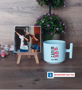 Arkadaşa Hediye Fotoğraflı Dekoratif Taş, Kupa Bardak Beyaz Hediye (Model 12)