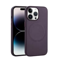 Apple iPhone 14 Pro Kılıf Suni Deri Magsafe Özellikli Derix Kılıf (Mor)