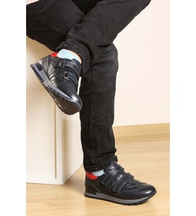 Hakiki Deri  Unisex Çocuk Casual Ayakkabı 006FA900 (Lacivert)