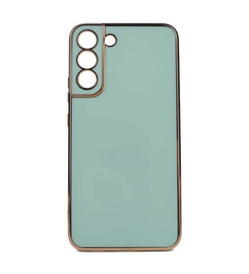 Galaxy S22 Plus Kılıf Zore Bark Kenarları Altın Renk Kılıf (Açık Yeşil)