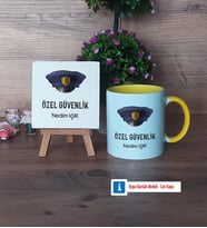 Özel Güvenlik Görevlisi Dekoratif Taş, Kupa Bardak Kırmızı Hediye (Model 6)