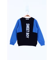 Toontoy Erkek Çocuk Sweet Boy Baskılı Sweatshirt (Siyah)