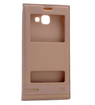 Galaxy A7 2017 Kılıf Pencereli Elite Kapaklı Kılıf (Gold)