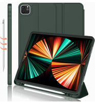 Apple iPad Pro 11 3. Nesil 4. Nesil Kılıf Kalem Bölmeli Smart Case 2020-2023 (Koyu Yeşil)