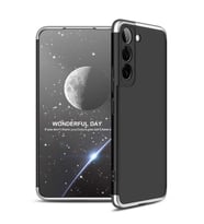 Samsung Galaxy S22 Plus Kılıf 3 Parça Slim Sert Silikon Kapak AYS (Siyah-Gri)