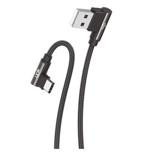 LİNKTECH K594 Safe TYPE-C USB 90 Derece OYUNCU Şarj Kablosu (Gri)