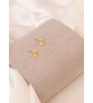 925 AYAR GÜMÜŞ MİNİMAL KEDİLİ KÜPE (Gold)