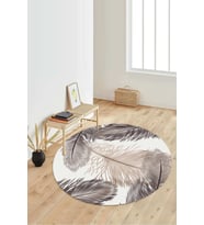 Dijital Baskılı Kaymaz Taban Yıkanabilir Yuvarlak Salon Halısı Koridor Halısı Paspas NDY-HY-1273 (Çok Renkli)