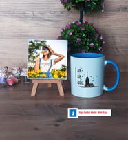 Kız Kulesi Fotoğraflı Dekoratif Taş, Kupa Bardak Beyaz HediyeArkadaşa Hediye (Model 4)