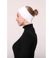 Kadın Penye Dikişsiz Tesettür Bandana Bone Spor Saç Bandı (Beyaz)