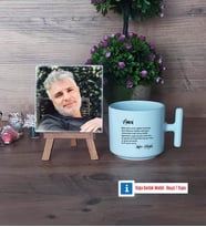 Amcaya Hediye Fotoğraflı Dekoratif Taş, Kupa Bardak Beyaz Hediye (Model 12)