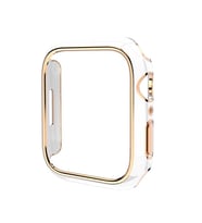 Apple Watch 44mm Gold Çizgili Kasa Koruyucu (Beyaz)