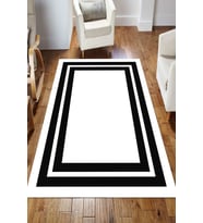 Dijital Kaymaz Taban Yıkanabilir Salon Halısı Mutfak Halısı Koridor Halısı Yolluk ND-HS-388 (Beyaz)