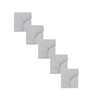 5 Adet Pamuklu ve Lastikli 60 x 120 x 15 cm Penye Bebek Çarşaf (Gri)