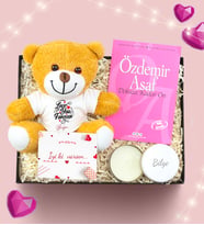Kişiye Özel Peluş Ayıcık & En Çok Okunan Kitap & Beyaz Metal Kutulu Mum (Model 1)