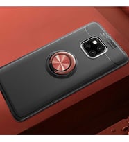Huawei Mate 20 Pro Kılıf Yüzüklü Magnetli Ravel Case (Siyah-Rose Gold)