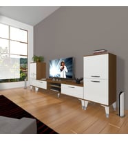 Decoraktiv Eko ON2 Mdf Dvd Silver Tv Ünitesi Tv Sehpası (Beyaz - Kahverengi)