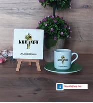 Komando Dekoratif Taş, Türk Kahvesi Fincanı Kırmızı İsme Özel Hediye (Model 7)