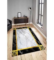 Dijital Baskılı Yıkanabilir Kaymaz Modern Renkli Salon Halısı Mutfak Halısı Yolluk ND-HY-951 (Gold)