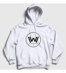 Presmono Unisex Gri Logo Westworld Kapüşonlu Sweatshirt 223619tt (Beyaz)