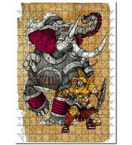 Cakapuzzle Ilütrasyon Fil Şovalye Puzzle Yapboz MDF (Ahşap) (1000 Parça)