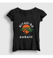 Presmono Kadın Beyaz Miyagi Do Karate Cobra Kai T-Shirt 471079tt (Siyah)