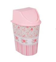 Çerisan 7 lt desenli clik kapaklı çöp kovası no :1 (Pembe)