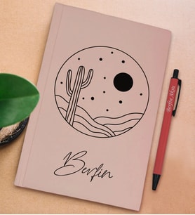 BK Gift Kişiye Özel İsimli Pudra Pembesi Sert Kapaklı Defter ve Tükenmez Kalem Seti, Arkadaşa Hediye, Yeni İş Hediyesi, Doğum Günü Hediyesi (Model 2)