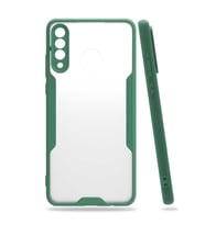 Huawei P30 Lite Kılıf Parfe Kenarları Pastel Renk Silikon Kılıf (Koyu Yeşil)