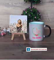 8 Mart Dünya Kadınlar Günü Hediyesi Fotoğraflı Dekoratif Taş, Kupa Bardak Beyaz Hediye (Model 9)
