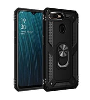 Oppo A5S Kılıf Yüzüklü Zırh Tank Vega (Siyah)