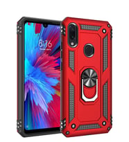 Microsonic Xiaomi Redmi Note 7 Pro Kılıf Military Ring Holder (Kırmızı)
