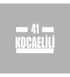 41 Kocaelili Araba Sticker siyah 16x9 CM (Beyaz)