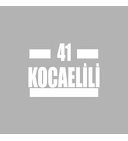 41 Kocaelili Araba Sticker siyah 16x9 CM (Beyaz)