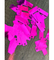 3X1 CM 50 ADET LAZER KESİM PARLAK BAGET DELİKLİ PUL PAYET (Pembe)