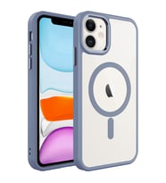 Apple iPhone 11 Kılıf Zore Krom Magsafe Silikon Kılıf (Açık Gri)