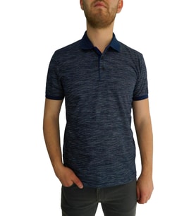 Erkek Polo Yaka Jakarlı Tişört Bgl-st01052 (Lacivert)